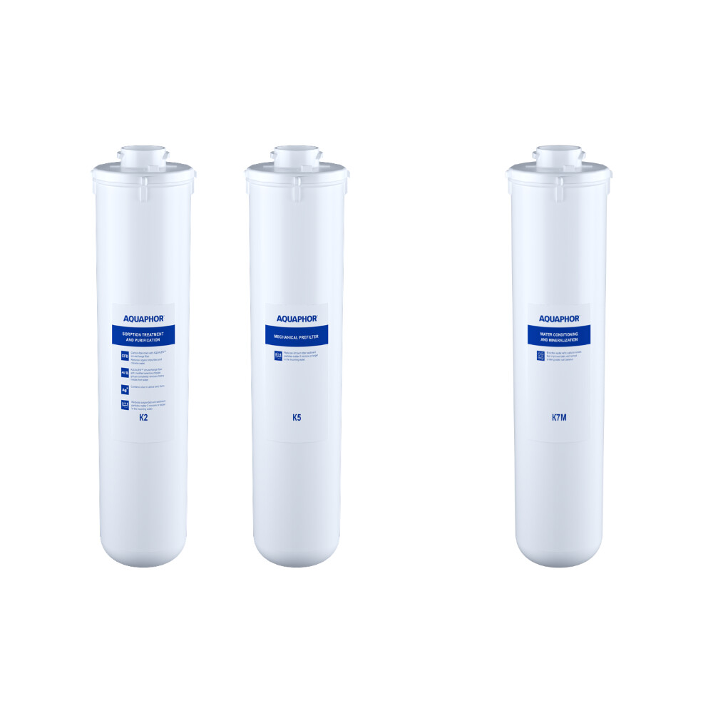 Set 2 replacement cartridges K2/K5/K7M for RO systems (kit)