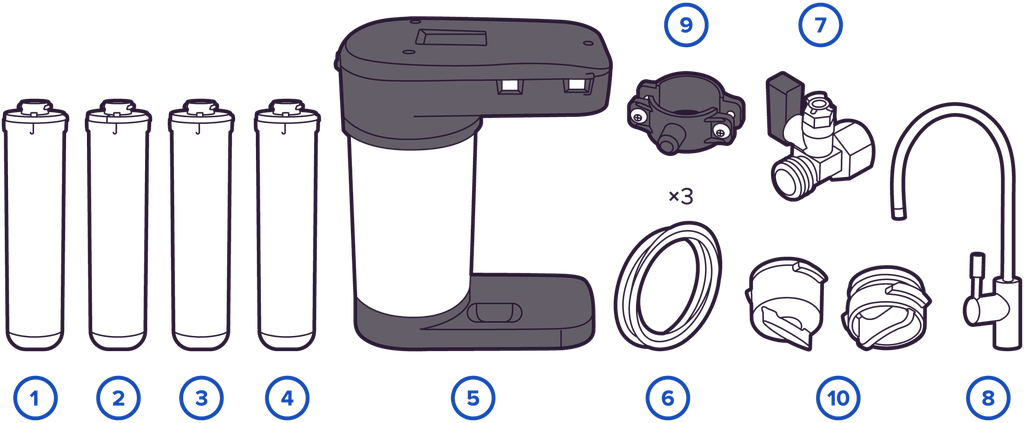Aquaphor water filter system RO-102S (Zwart)